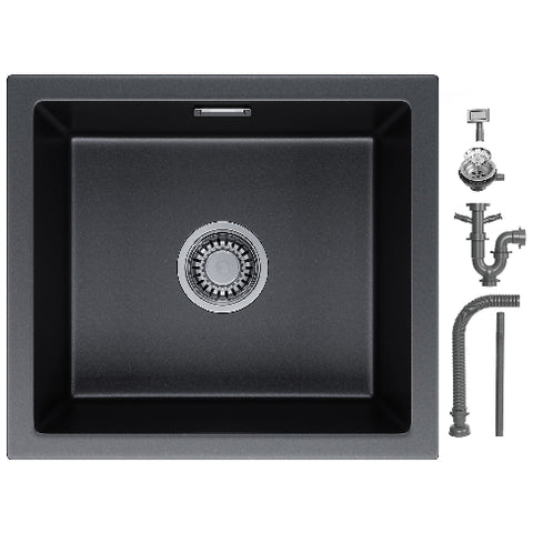 HOROW A02R-S4540B Granit Spüle Schwarz 45×40 cm